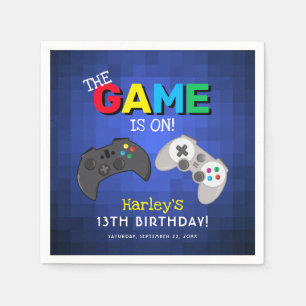 Das Spiel ist an! Videospiel Geburtstag Serviette