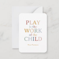 Das Spiel ist das Werk des Kindes Maria Montessori