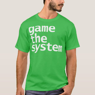 Das Spiel ist der weiße Text der Systemtypografie T-Shirt