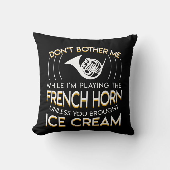 Das Spielen des französischen Horns holte Eiscreme Kissen (Vorderseite)