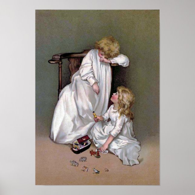 "Das Spielzeug weglegen" Vintag Poster (Vorne)