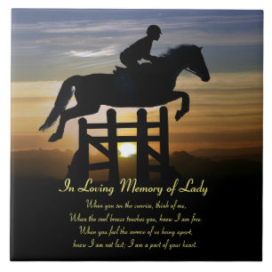 Das spirituelle Gedicht "Pferd und Rider Jumper" Fliese