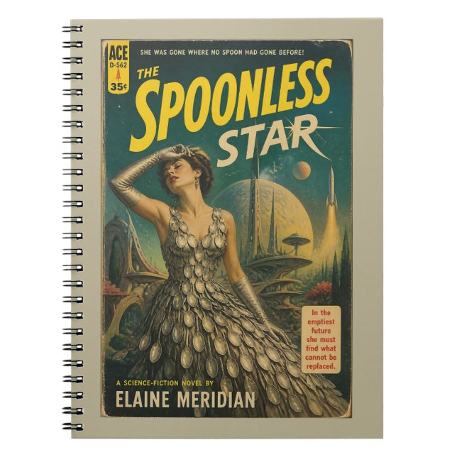 Das Spoonless Star Scifi Buchcover Journal Notizblock (Vorderseite)