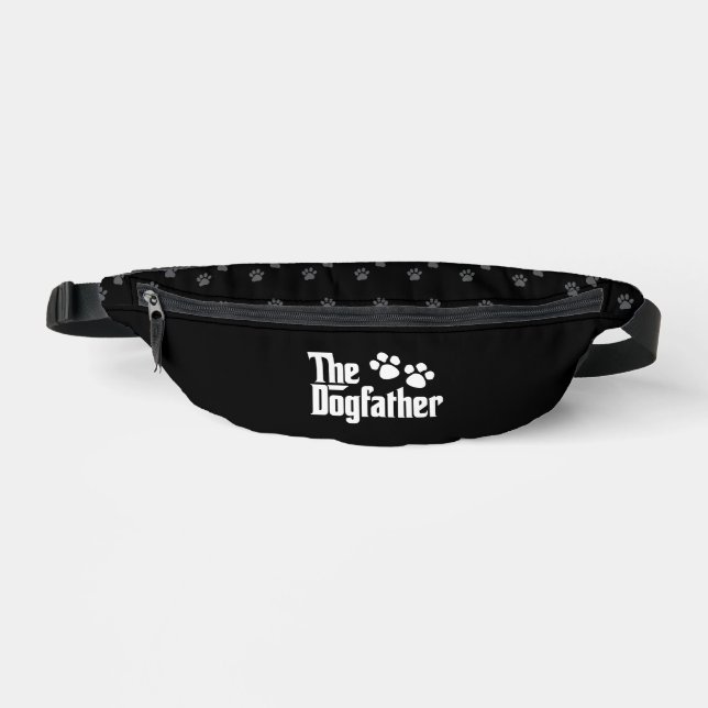 Das Sprichwort des Dogvaters in Schwarz und Weiß Bauchtasche (Vorderseite)