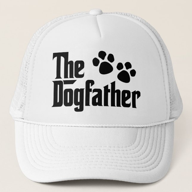 Das Sprichwort des Dogvaters in Schwarz und Weiß Truckerkappe (Vorderseite)