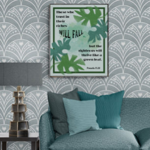 Das Sprichwort "Gerechtigkeit und Grünes Leaf" lau Poster