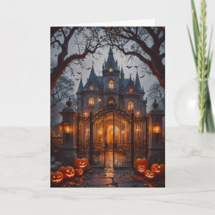 Das Spuk Herrenhaus Halloween Karte
