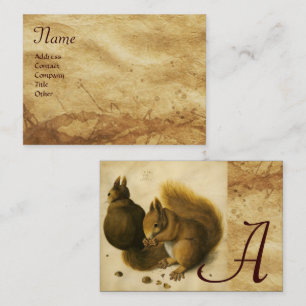 DAS SQUIRREL MIT NUTS-Monogramm Visitenkarte