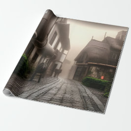 Das Stadtzentrum von Hobbiton am Foggy Day Geschenkpapier