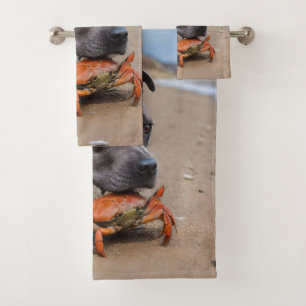 Das Staffy ist ein Freund mit Strandkrabbe, Badhandtuch Set