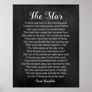Das Star Gedicht von Sara Teasdale Black und White Poster