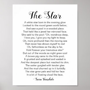 Das Star Gedicht von Sara Teasdale Poster
