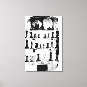 Das Staunton Chessmen Patent Zeichnend Leinwanddruck