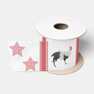 Das Stern-und Hahn-Land-Dekor-Satin-Band Satinband