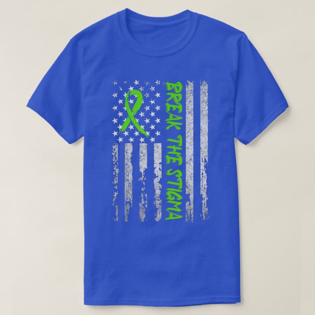 Das Stigma Green Mental Health Awareness brechen T-Shirt (Design vorne)