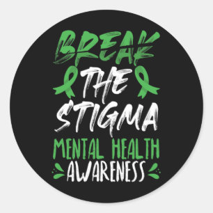 Das Stigma Green Mental Health Awareness Runder Aufkleber