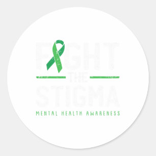 Das Stigma Mental Health Awareness Green Ribbon 1 Runder Aufkleber