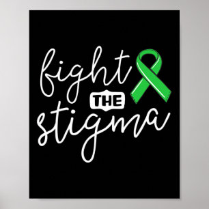 Das Stigma Mental Health Awareness Green Ribbon Poster