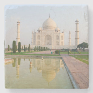 Das stille friedliche Taj Mahal bei Sonnenaufgang Steinuntersetzer