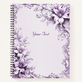 Das stilvolle Purple Flowers-Notebook Notizbuch