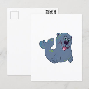 Das Stoff-Siegel bei Zazzle Maskottchen Logo Chara Postkarte