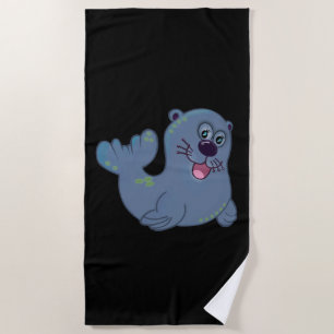 Das Stoff-Siegel bei Zazzle Maskottchen Logo Chara Strandtuch