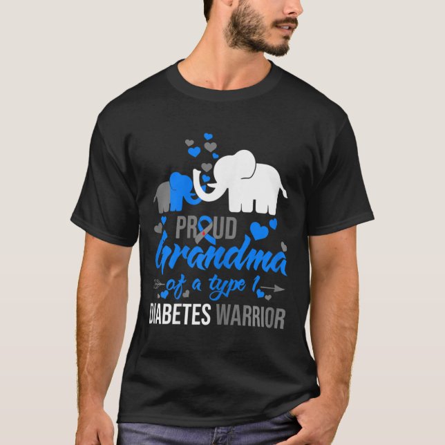 Das stolze Oma eines Typ-1-Diabetes-Warrior-Eleps T-Shirt (Vorderseite)