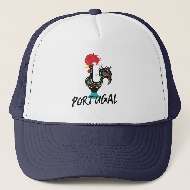 Das stolze Symbol von Portugal Barcelos Truckerkappe (Vorderseite)