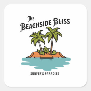Das Strandglück Quadratischer Aufkleber