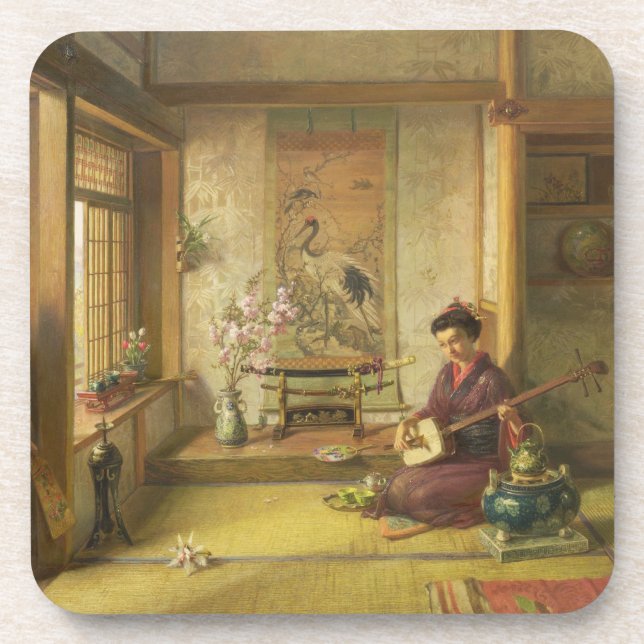 Das StreuShuttlecock (Öl auf Leinwand) Getränkeuntersetzer (Vorderseite)