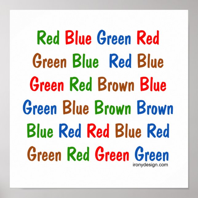 Das Stroop Test Poster (Vorne)