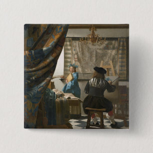 Das Studio des Künstlers, c.1665-66 (Öl auf Button