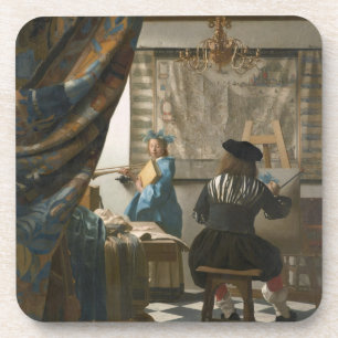 Das Studio des Künstlers, c.1665-66 (Öl auf Untersetzer