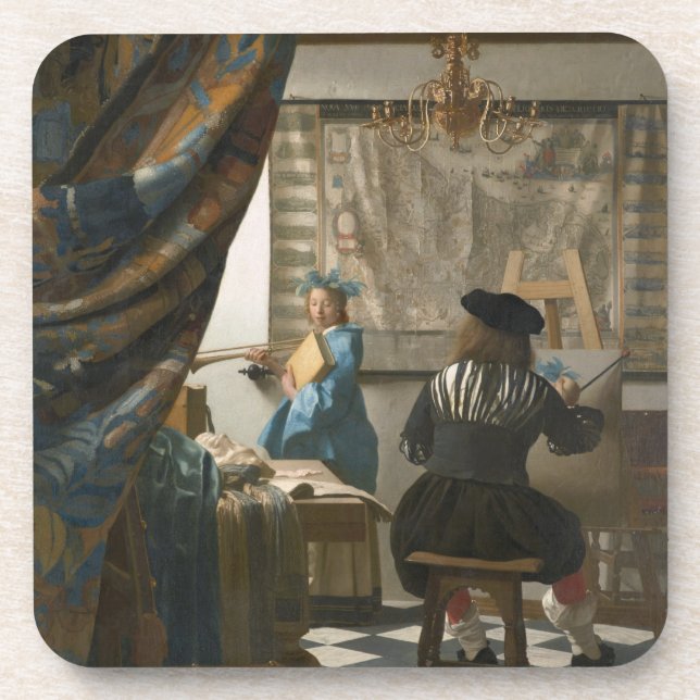 Das Studio des Künstlers, c.1665-66 (Öl auf Untersetzer (Vorderseite)
