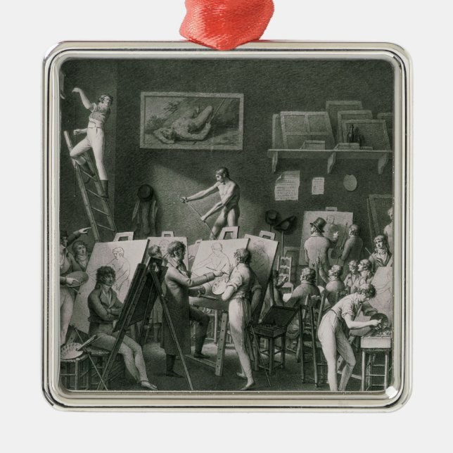 Das Studio von Jacques Louis David Silbernes Ornament (Vorne)