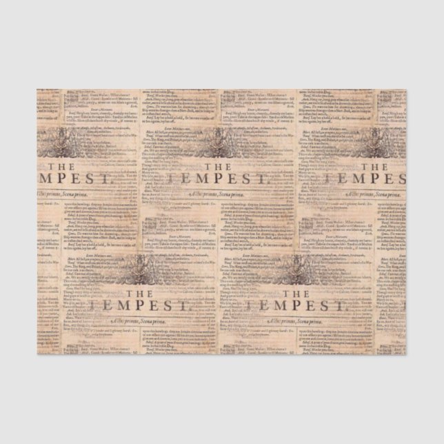 Das Sturmshakespeare-Spiel-Creme-Seidenpapier Seidenpapier (Vorderseite)