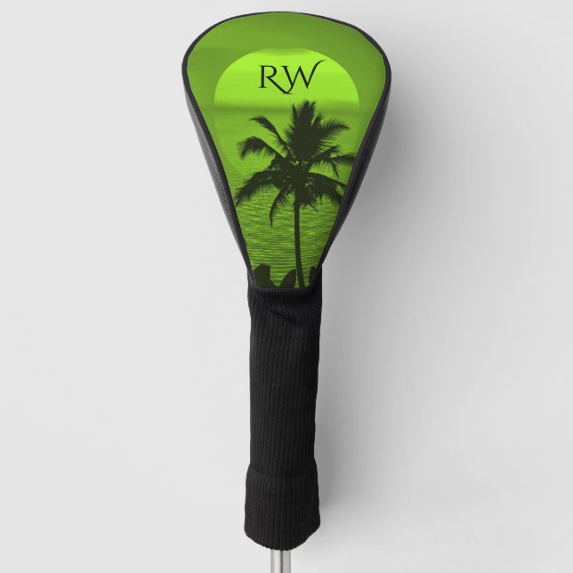 Das Sun Green Tropics Palm Beach Golf Headcover (Vorderseite)