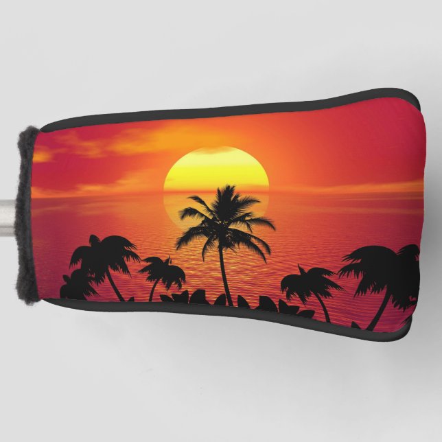 Das Sun Red Tropics Palm Beach Golf Headcover (Vorderseite)