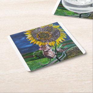 Das Sunflower Summit Gemälde von Alfred Fox Rechteckiger Pappuntersetzer