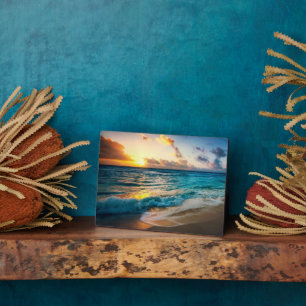 Das Sunset Beach Art Deco Plaque Fotoplatte