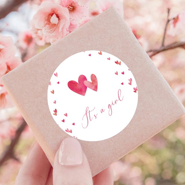 Das süße Herz ist ein Mädchen Runder Aufkleber (Von Creator hochgeladen)