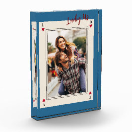 Das süße romantische Retro-Valentinin-Foto Fotoblock