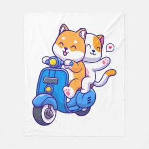 Das süße Shiba-Paar Fleecedecke