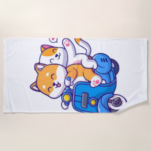 Das süße Shiba-Paar Strandtuch