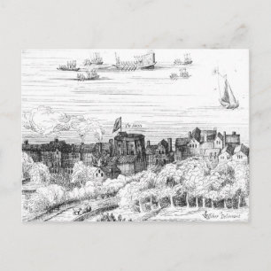 Das Swan-Theater auf der Bankseite Postkarte