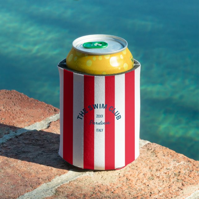 Das Swim Club Wappen Red Cabana Strip Dosenkühler (In Situ Pool)