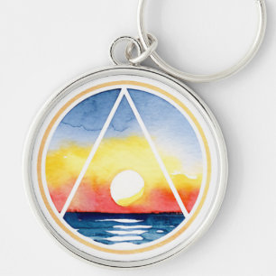 Das Symbol der dunklen Erholung Sunset Ocean Schlüsselanhänger
