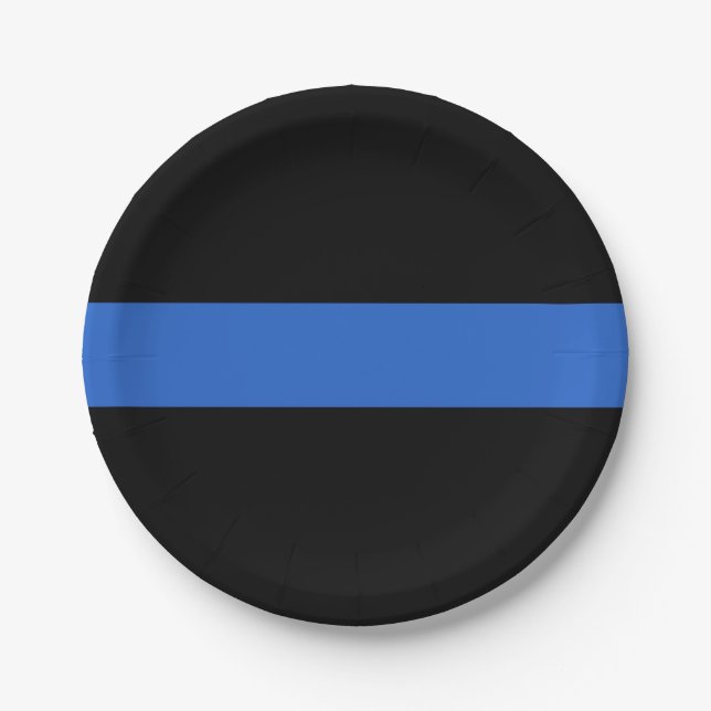 Das Symbol für die Solidarität der Polizei der "bl Pappteller (Vorderseite)