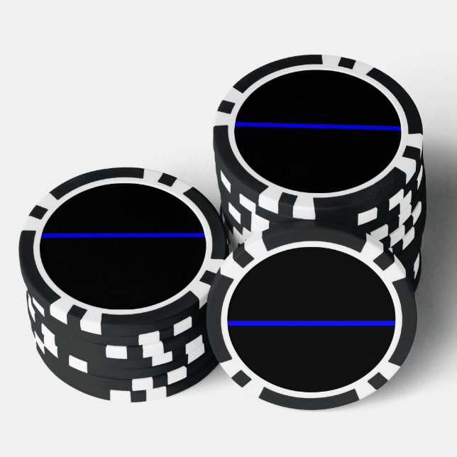Das symbolische Thin Blue Line-Konzept Pokerchips (Stapel)