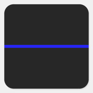 Das symbolische Thin Blue Line-Konzept Quadratischer Aufkleber